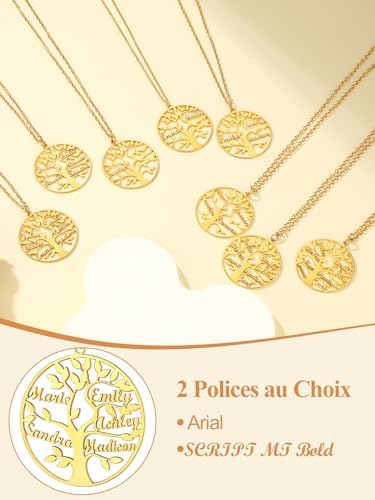 Vue 3 de Prenoms Personnalisable Collier Femme