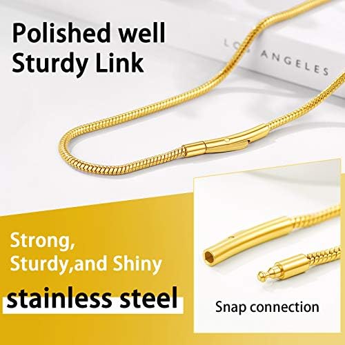 Vue 3 de Collier Chaine Serpent Acier