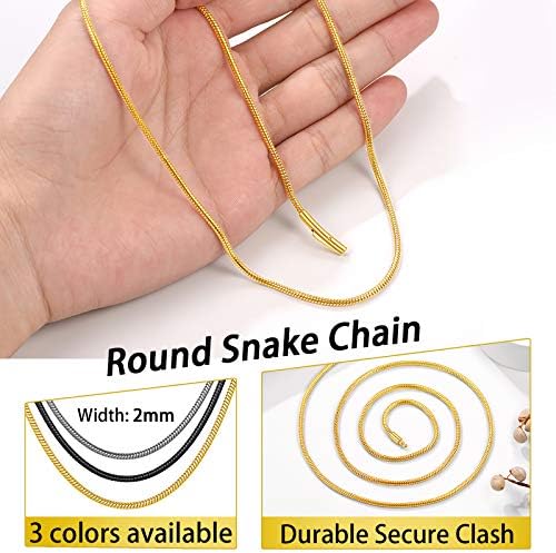 Vue 4 de Collier Chaine Serpent Acier