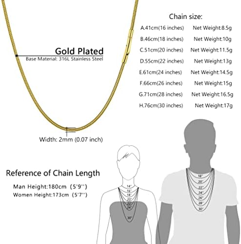 Vue 6 de Collier Chaine Serpent Acier