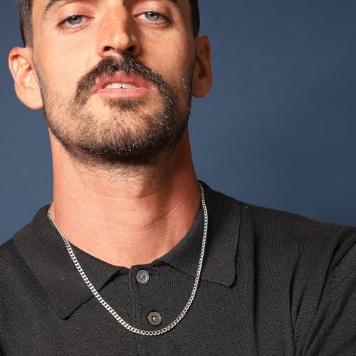 Vue 3 de Collier Homme Chaine Argent