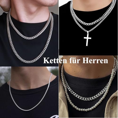 Vue 4 de Collier Homme Chaine Argent