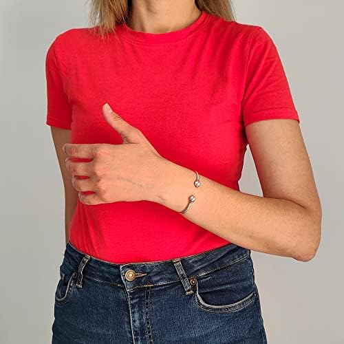 Vue 2 de Bracelet Jonc Argent Femme