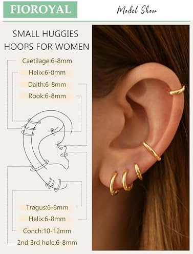 Vue 3 de Paires Piercing Oreille Argent