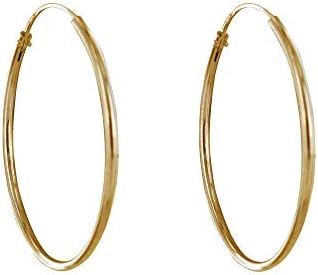 Vue 2 de Boucles d'Oreilles Plaque Or