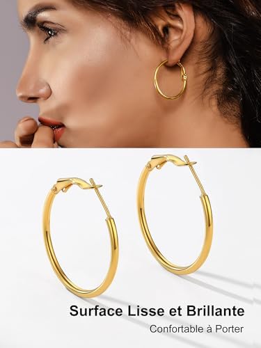 Vue 4 de Creoles Femme En Acier