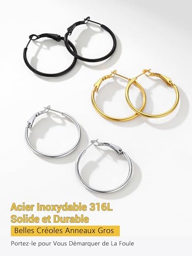 Vue 7 de Creoles Femme En Acier