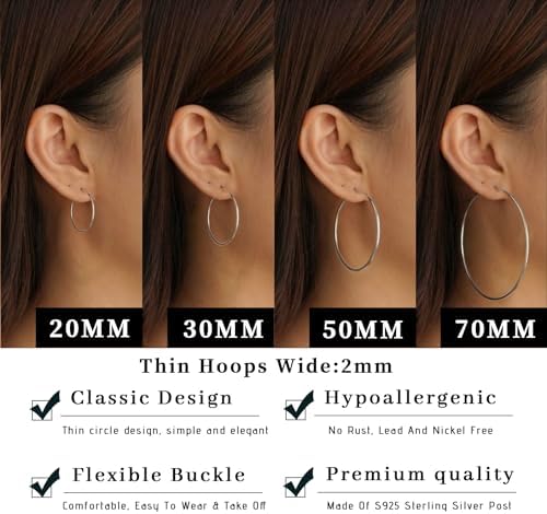 Vue 4 de Creoles En Argent Hypoallergeniques