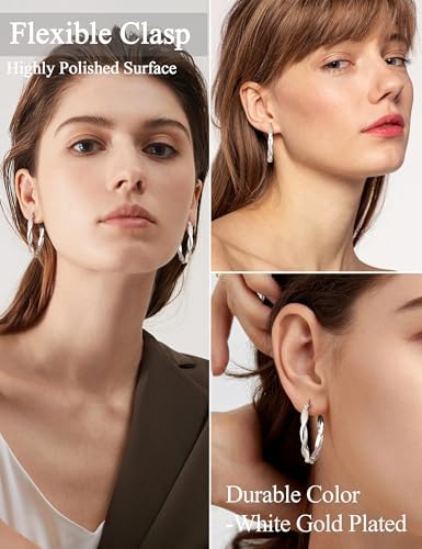 Vue 4 de Boucles d'Oreilles Femme Argent