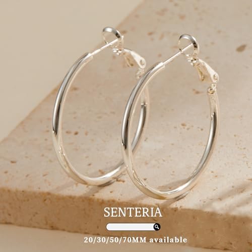 Vue 6 de Creoles En Argent Hypoallergeniques