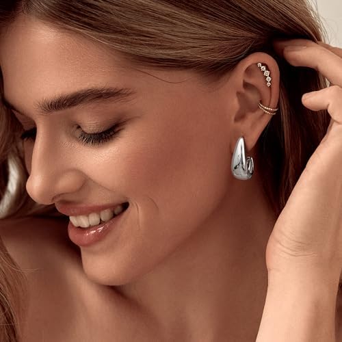 Vue 4 de Creoles Huggie Epaisses En