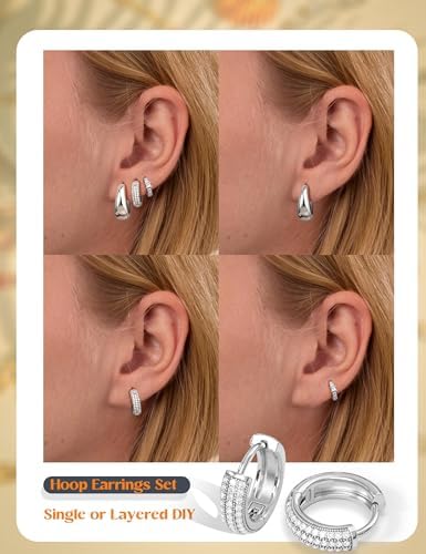 Vue 4 de Paires Boucles d'Oreilles Femme