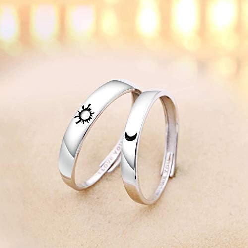 Vue 3 de Bague Soleil Lune En