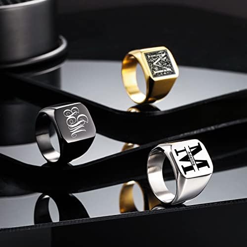 Vue 2 de Personnalise Grave Initiale Monogramme