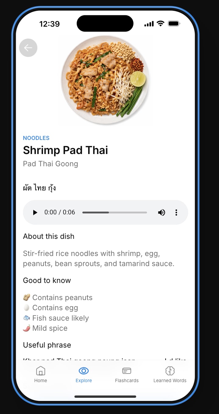 Thai Capsule food single screen
