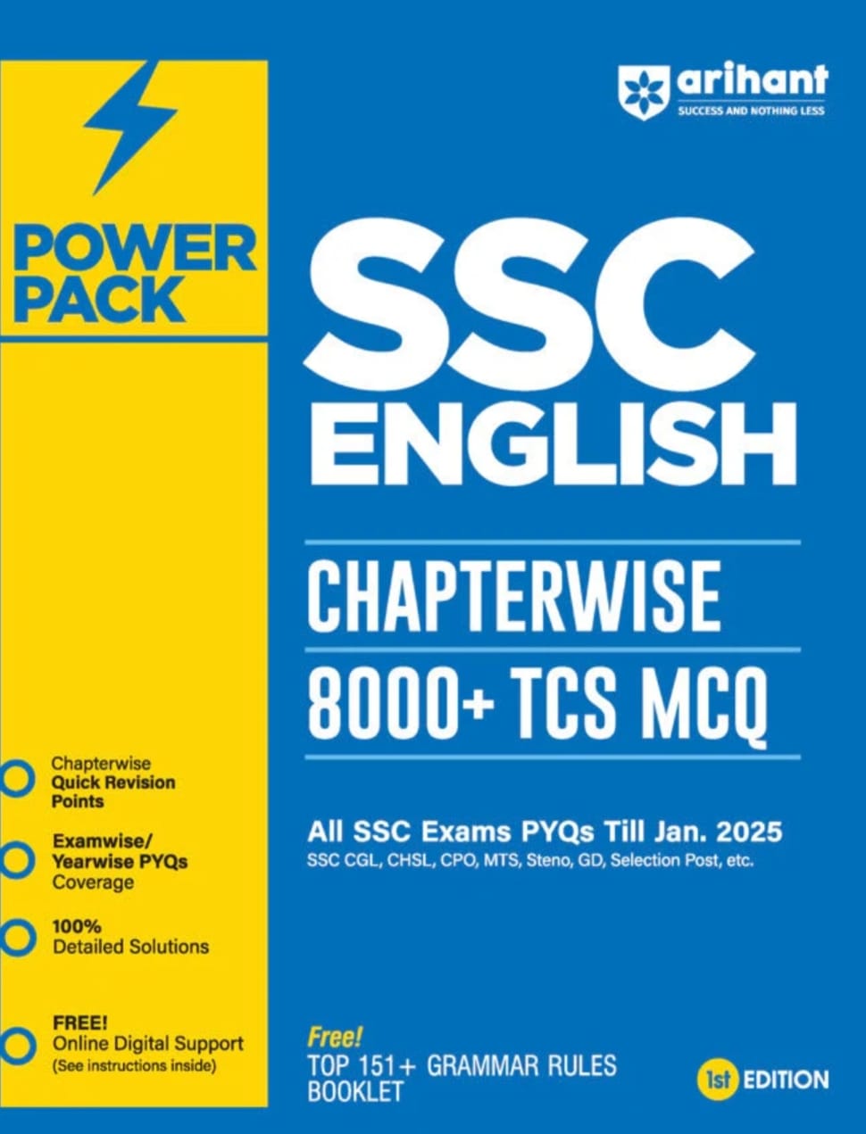 ARIHANT PUBLICATION SSC ENGLISH CHAPTERWISE 8000+TCS MCQ JAN-2025 - Image 1