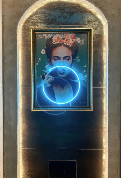 Frida Kahlo Neon Canvas Art