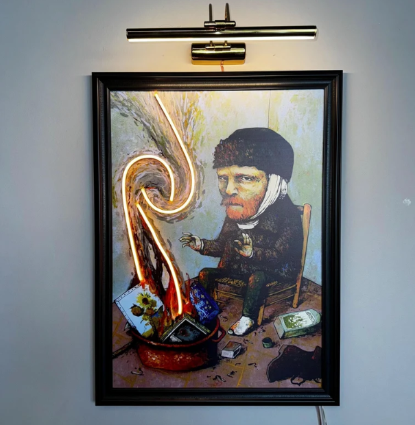 Van Gogh Neon Canvas Art