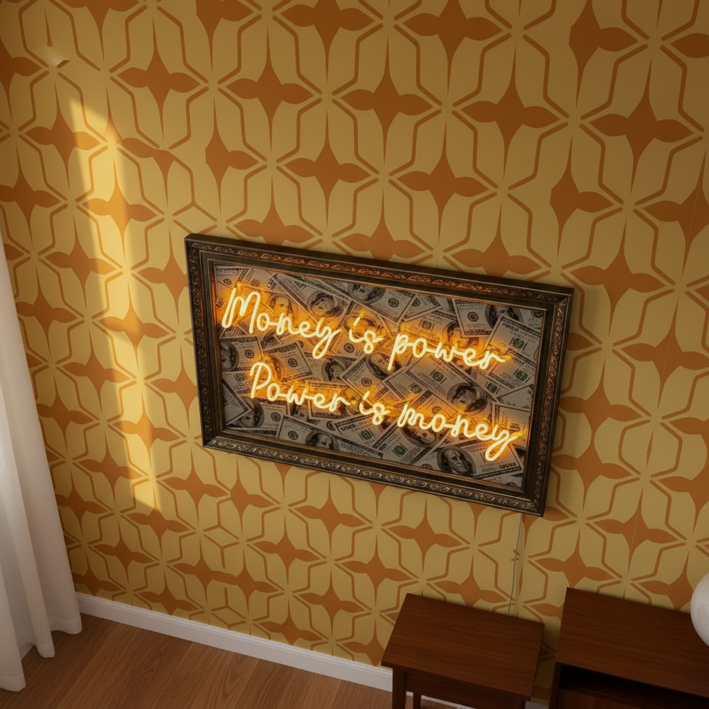 Money Never Sleep Neon Canvas Art - 3