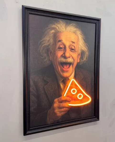 Einstein Pizza Neon Canvas Art - 2