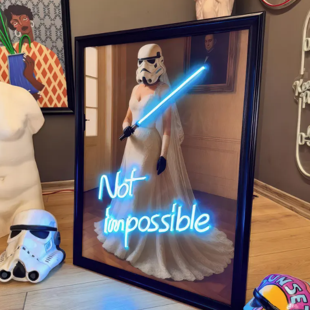 Not impossible Neon Canvas Art - 3