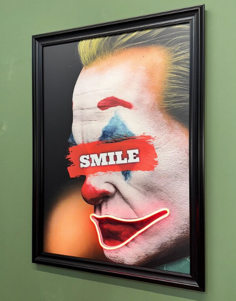 Joker Smile Neon Canvas Art - 3
