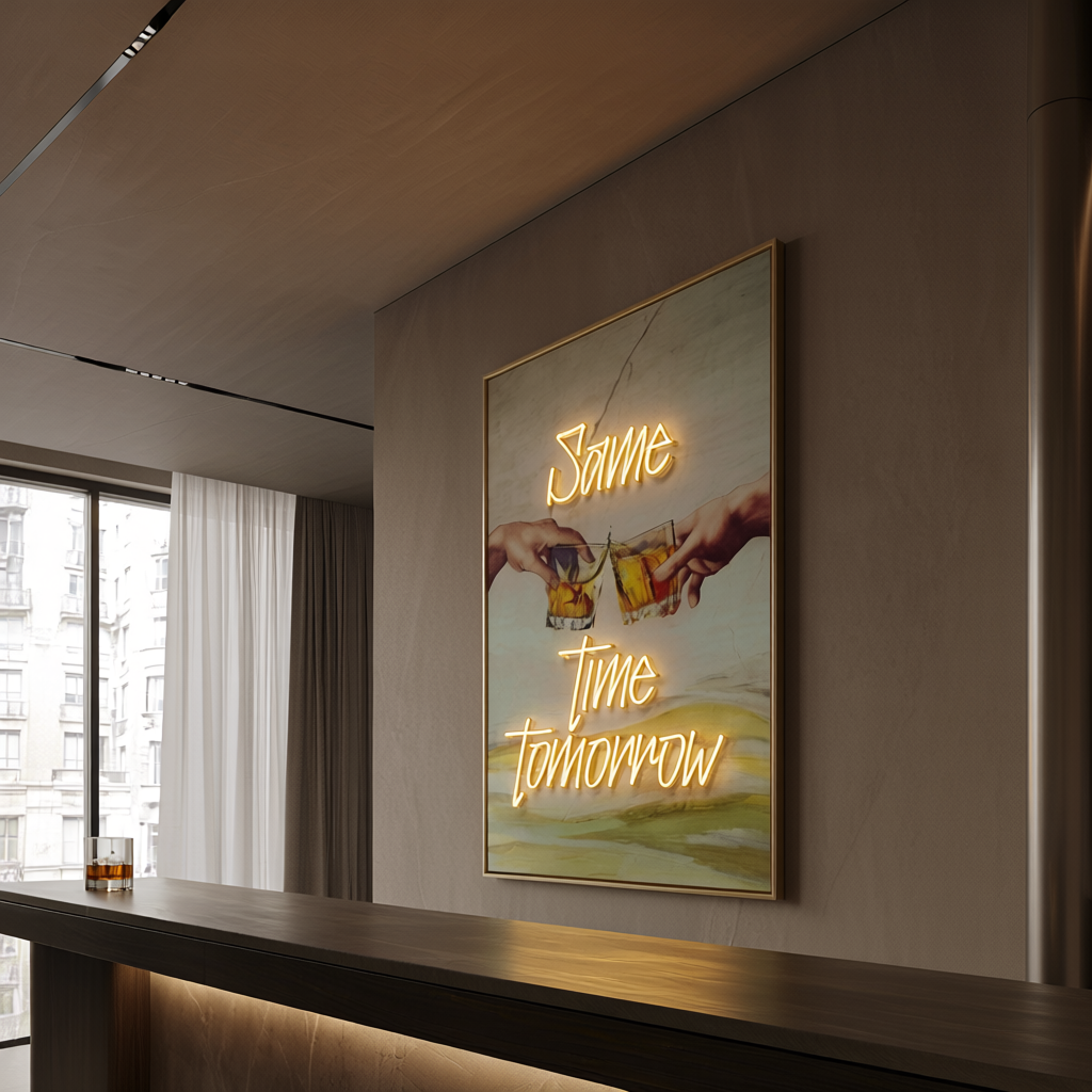 Same Time Neon Canvas Art