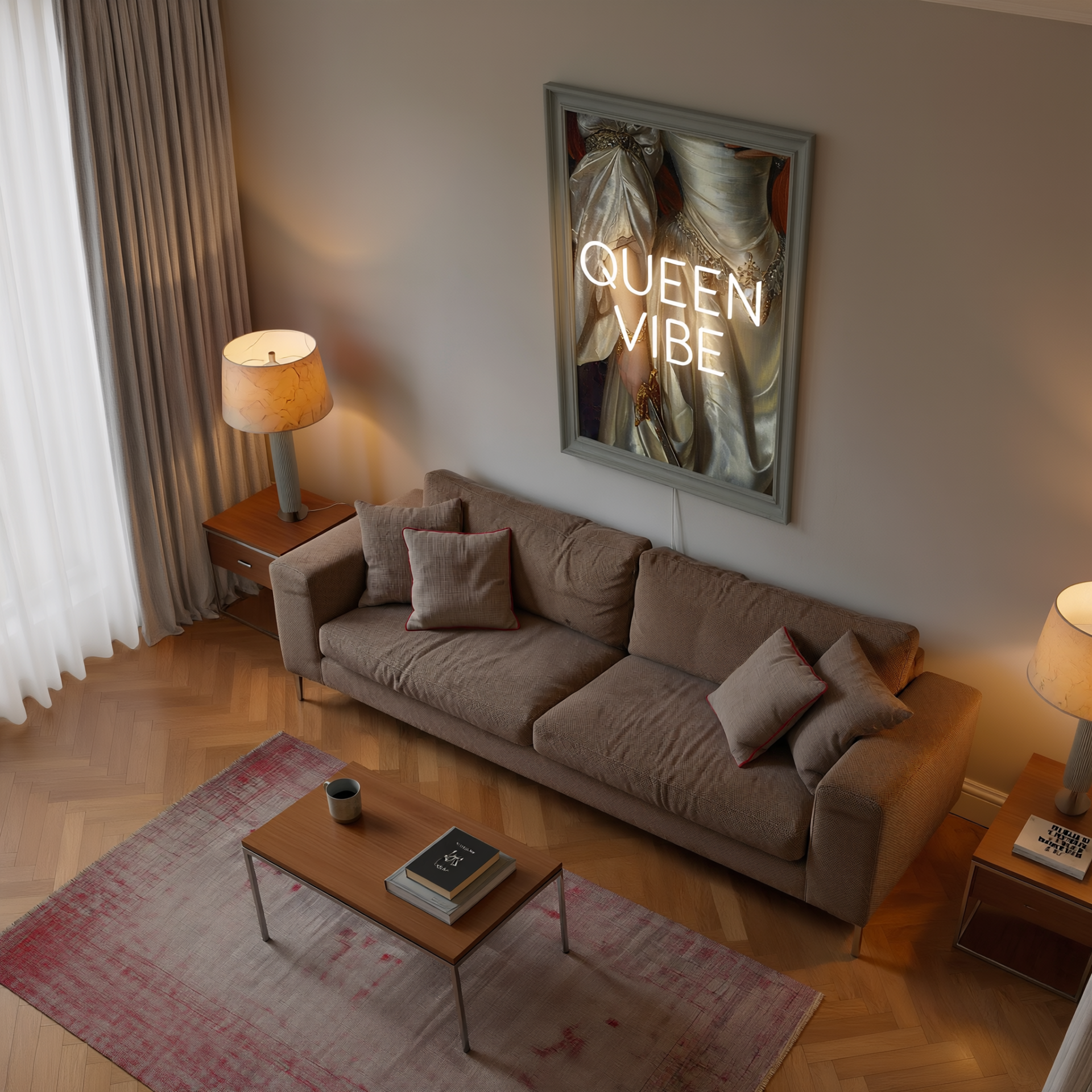 Queen Vibe Neon Canvas Art - 4