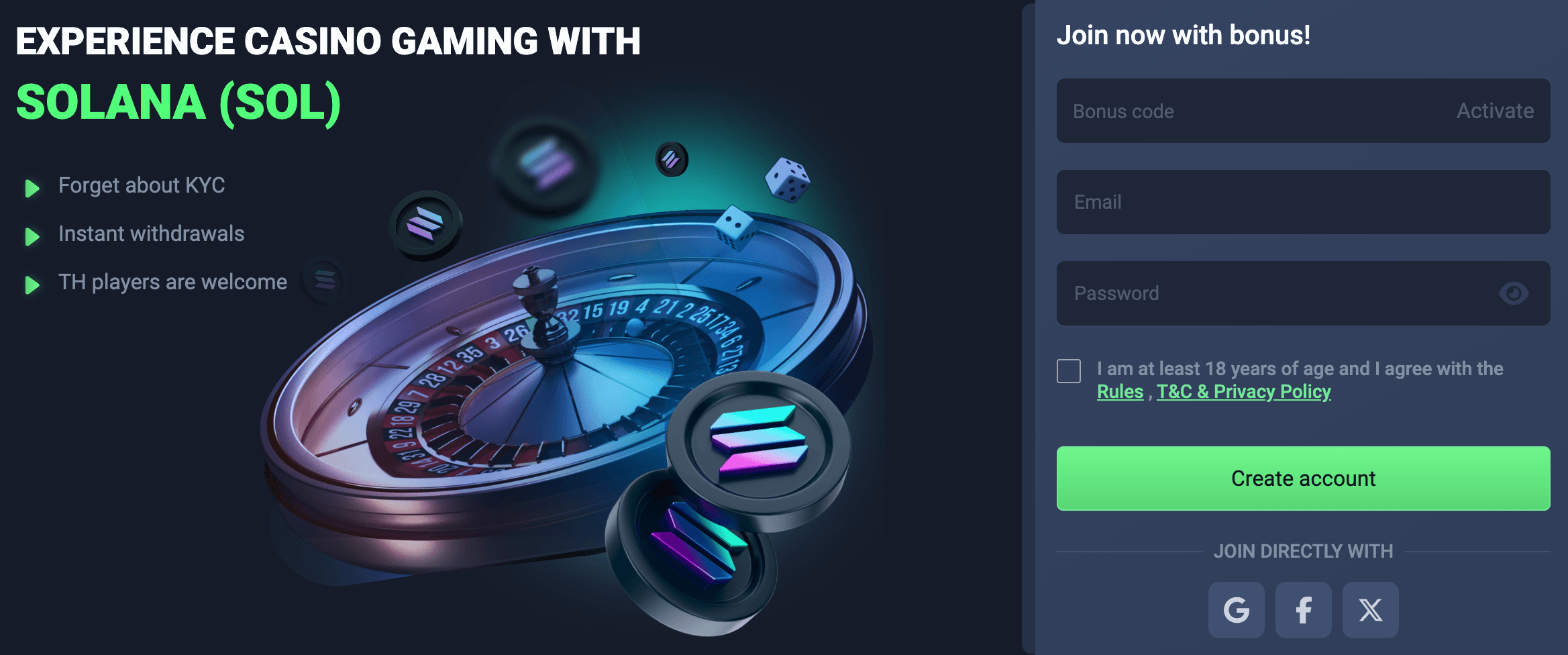 Play at Solana casino Sportbet.one
