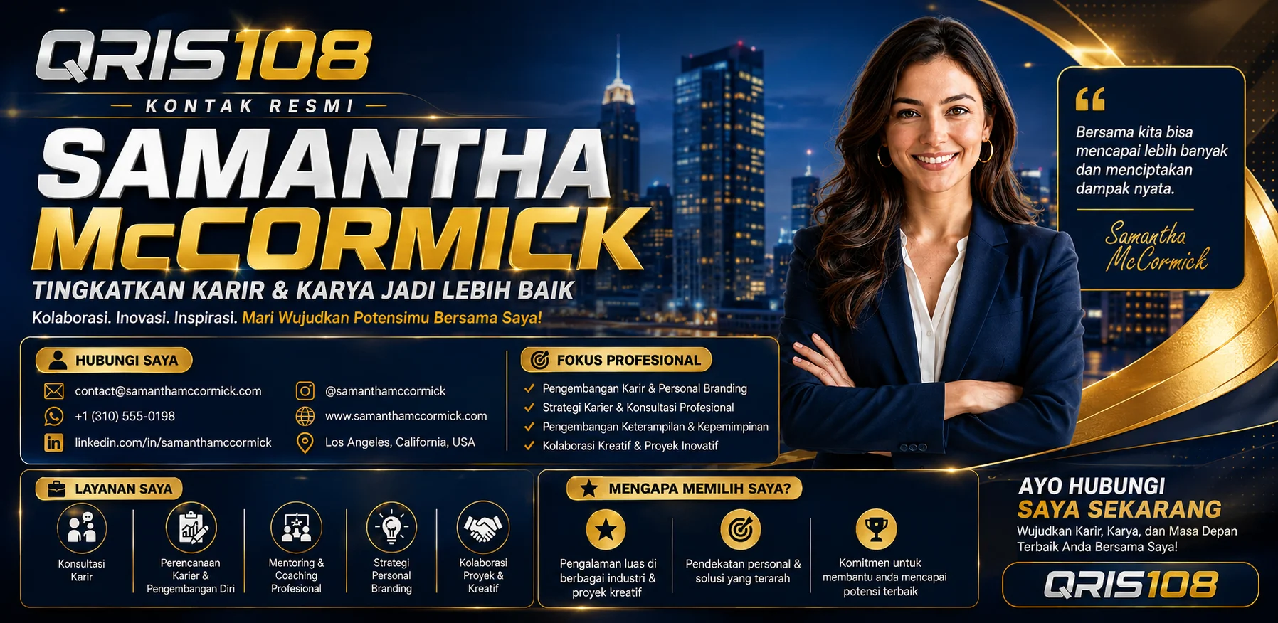 QRIS108 Kontak Resmi Samantha McCormick