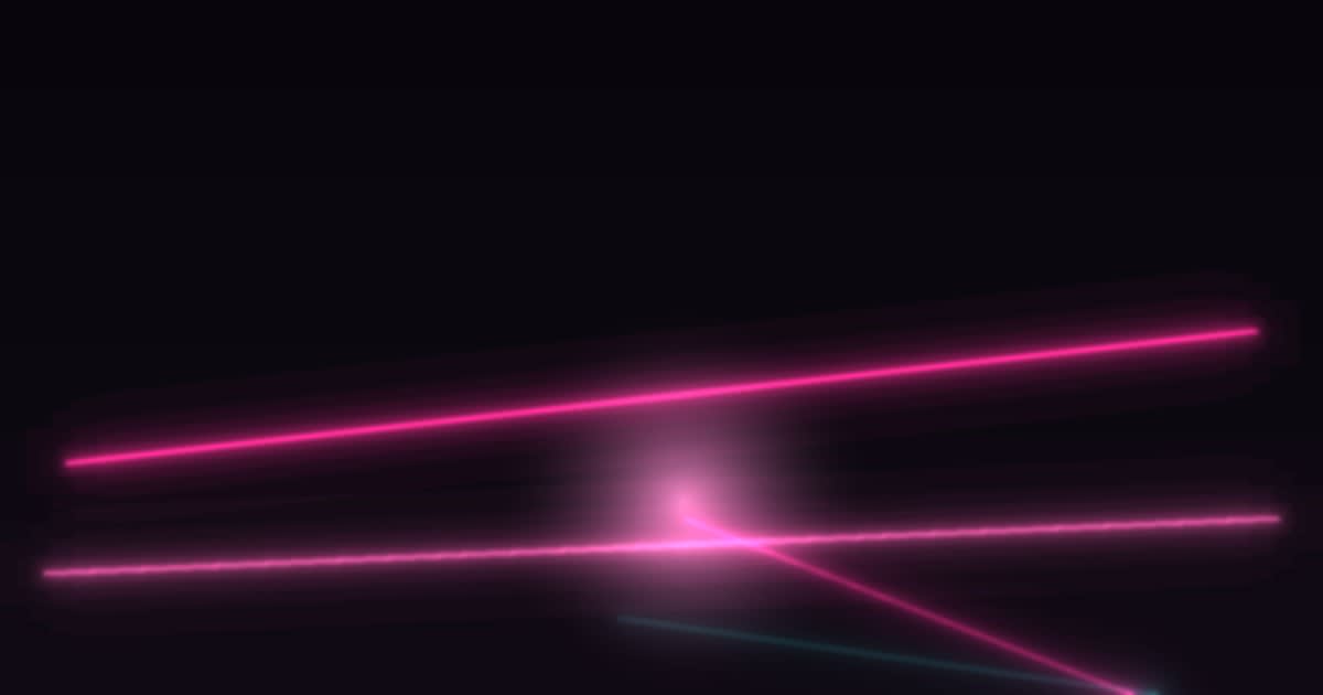Abstract neon pink glowing lines converging at a single clean edge on a near-black background