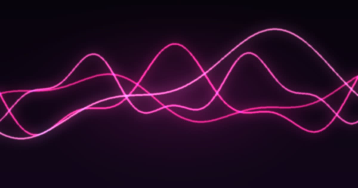 Abstract neon pink and magenta glowing lines interweaving on a dark near-black background, symbolizing a calm daily ritual.