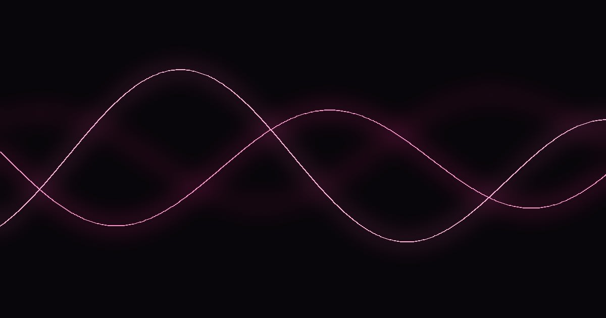 Abstract neon pink lines glowing and curving across a dark near-black background, evoking calm and restraint
