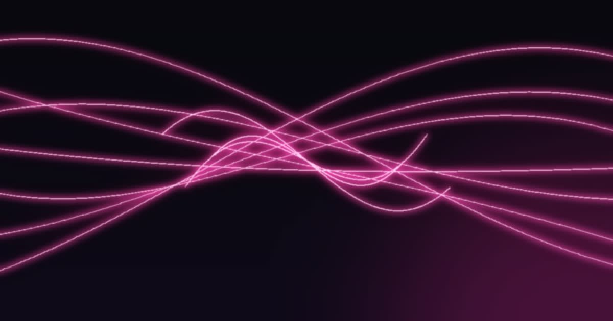 Abstract neon pink glowing lines interweaving into an elegant knot on a dark background