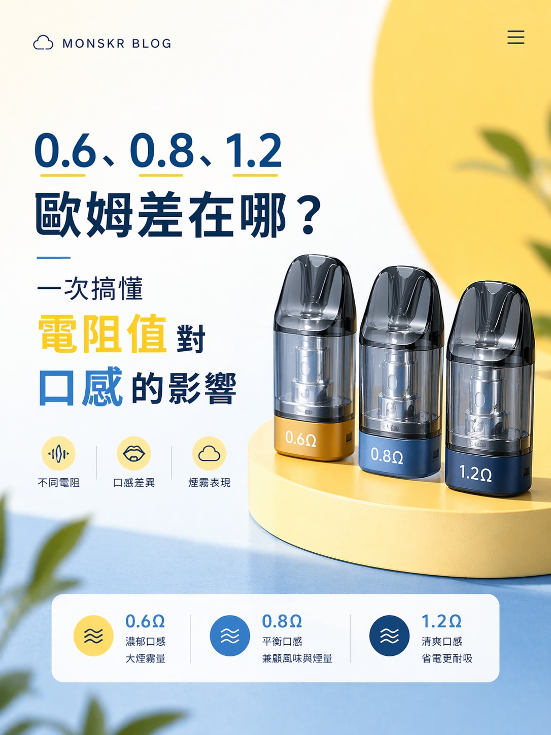 0.6、0.8、1.2 歐姆差在哪？一次搞懂電阻值對口感的影響