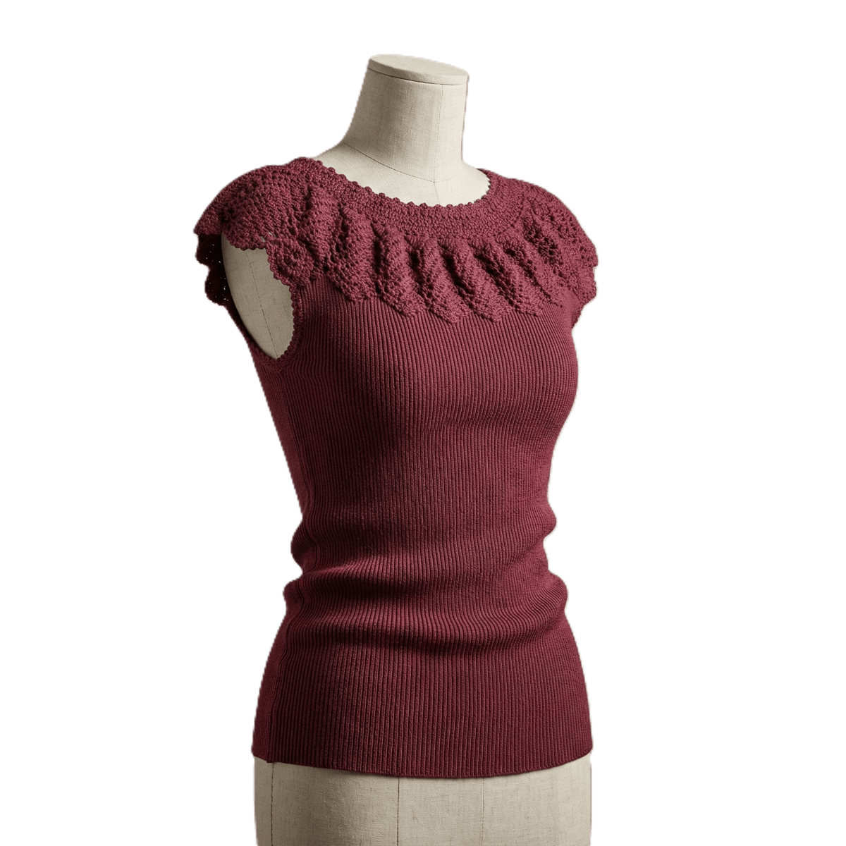 Organik Kastamonu Dantelli Fanila Bordo