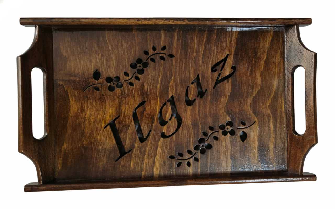 Ahşap Sunum Tepsisi Büyük Boy Kahverengi