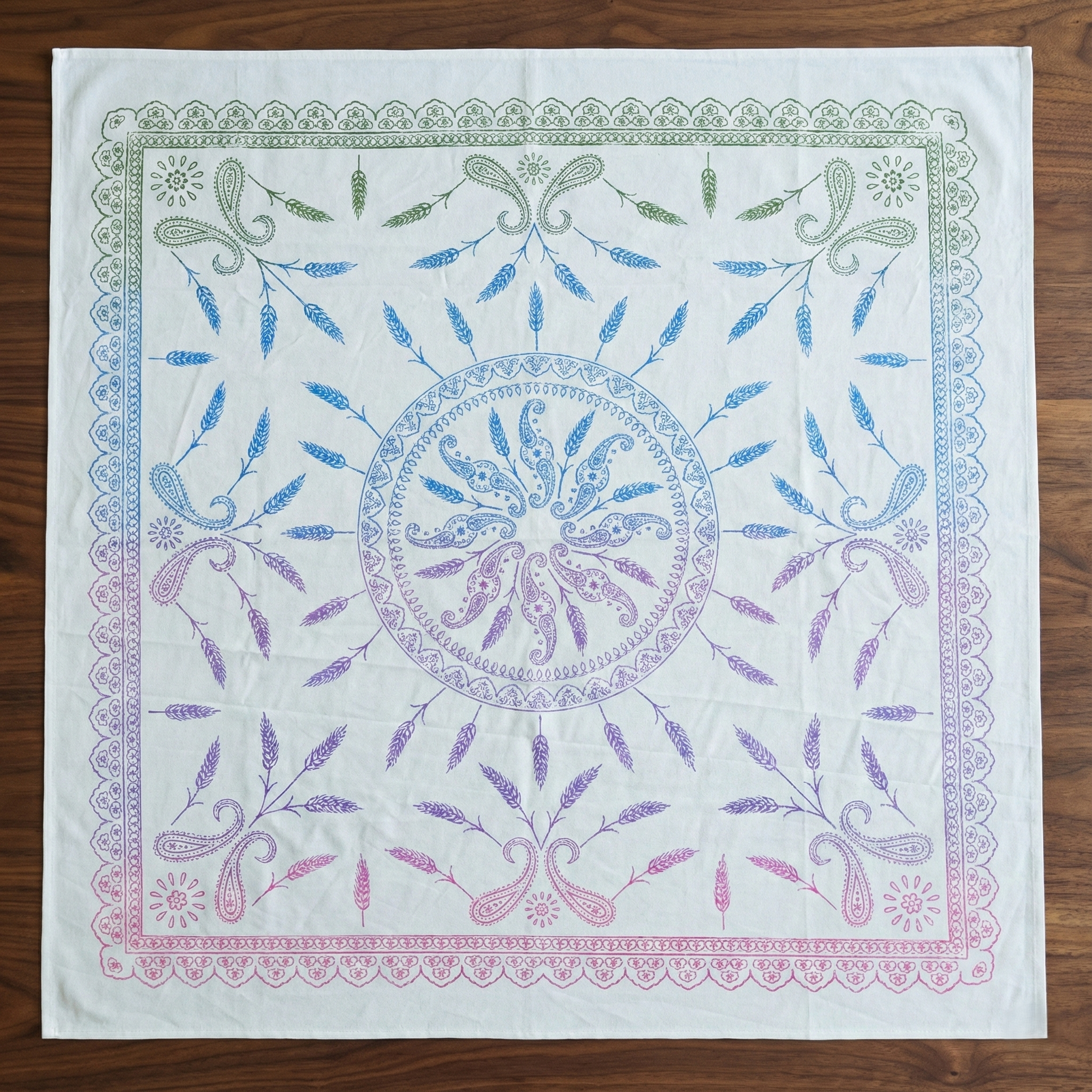 Renkli Masa Örtüsü Kare