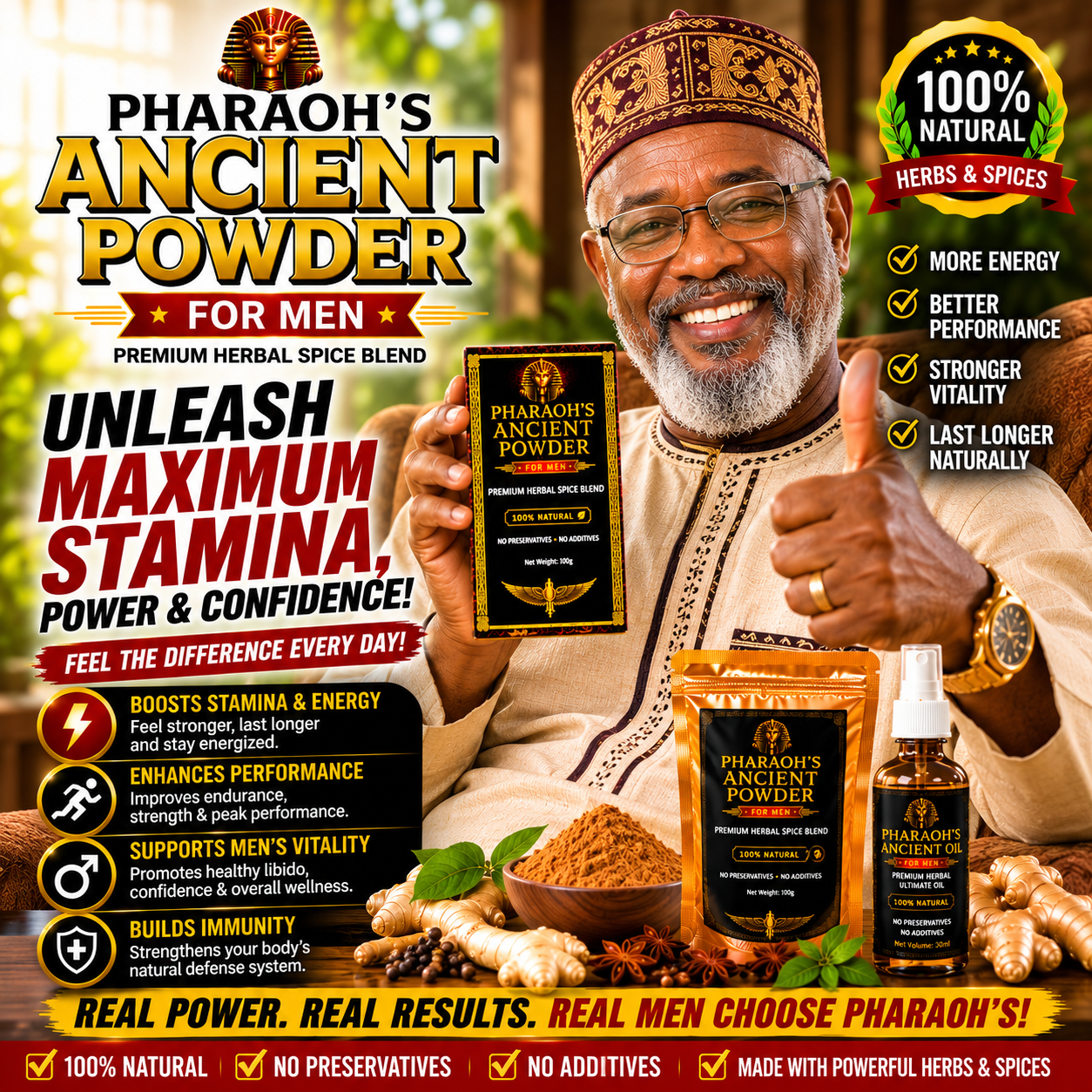 Pharaoh's Ancient Powder – Real Men, Real Results