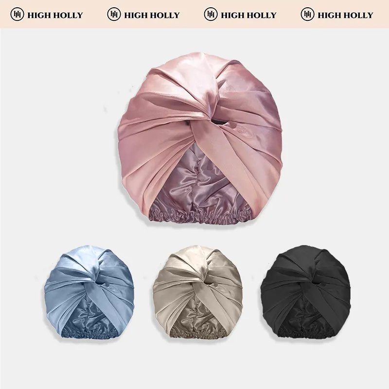 Double Layer Silk Sleep Cap Hair Protection Bonnet