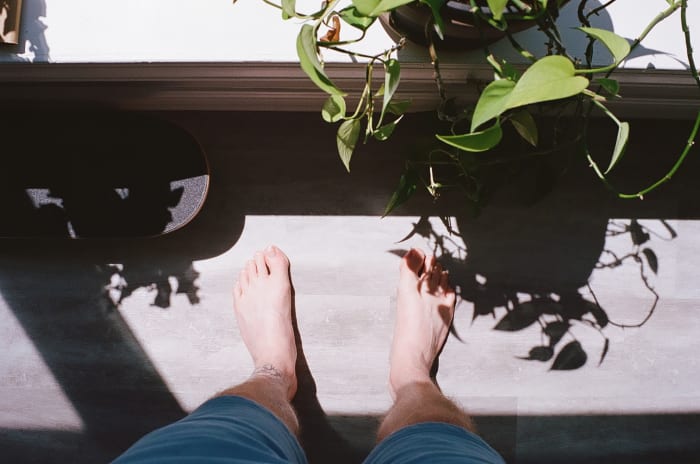 feet in the sun