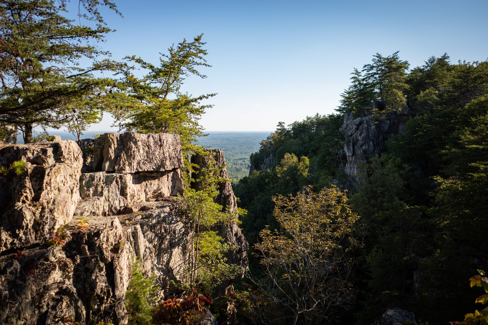 peaks of rocks on mountain