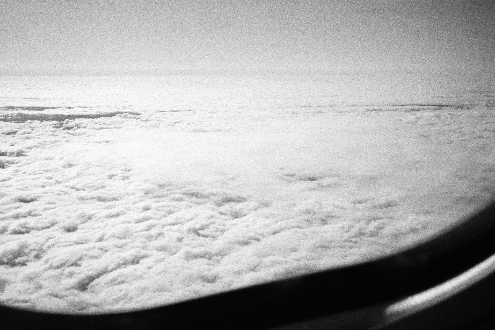 view of clouds from airplane window