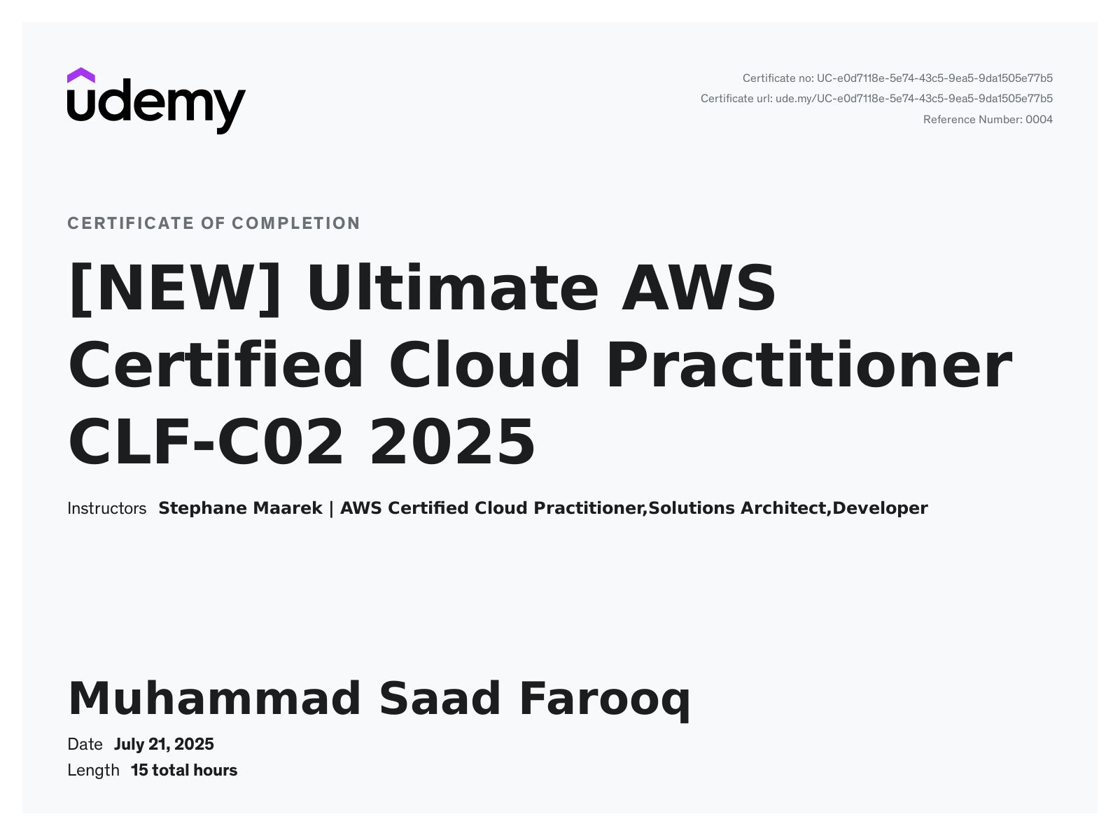 AWS Certified Cloud Practitioner