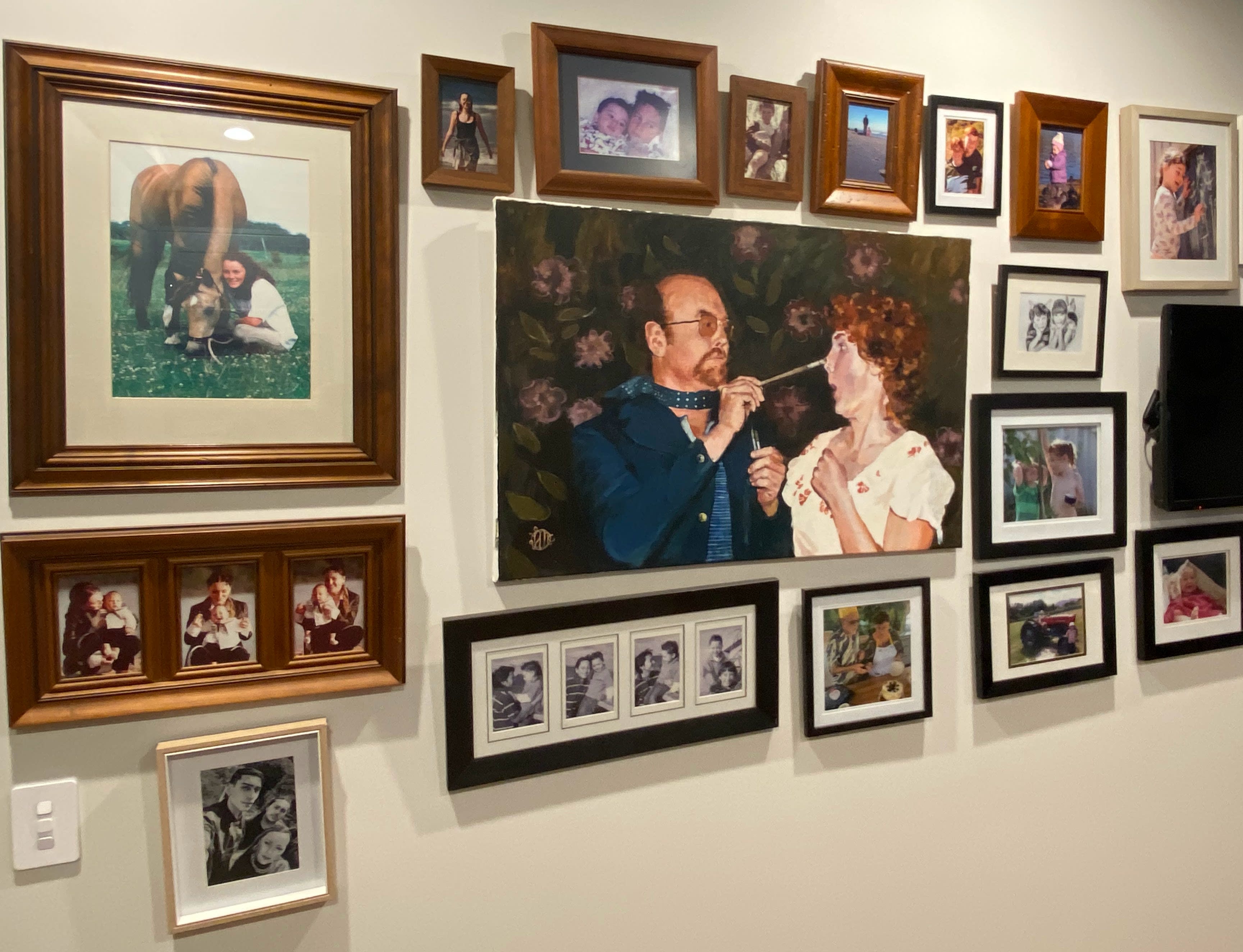For their 50th wedding anniversary, Zuzanna's brother Jan recreated the infamous photo of Graeme and Christine in this beautiful artwork gracing Graeme and Christine's kitchen.