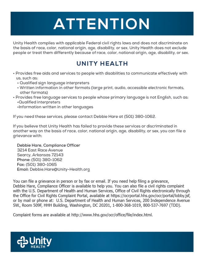 1557 Federal Civil Rights | Unity Health