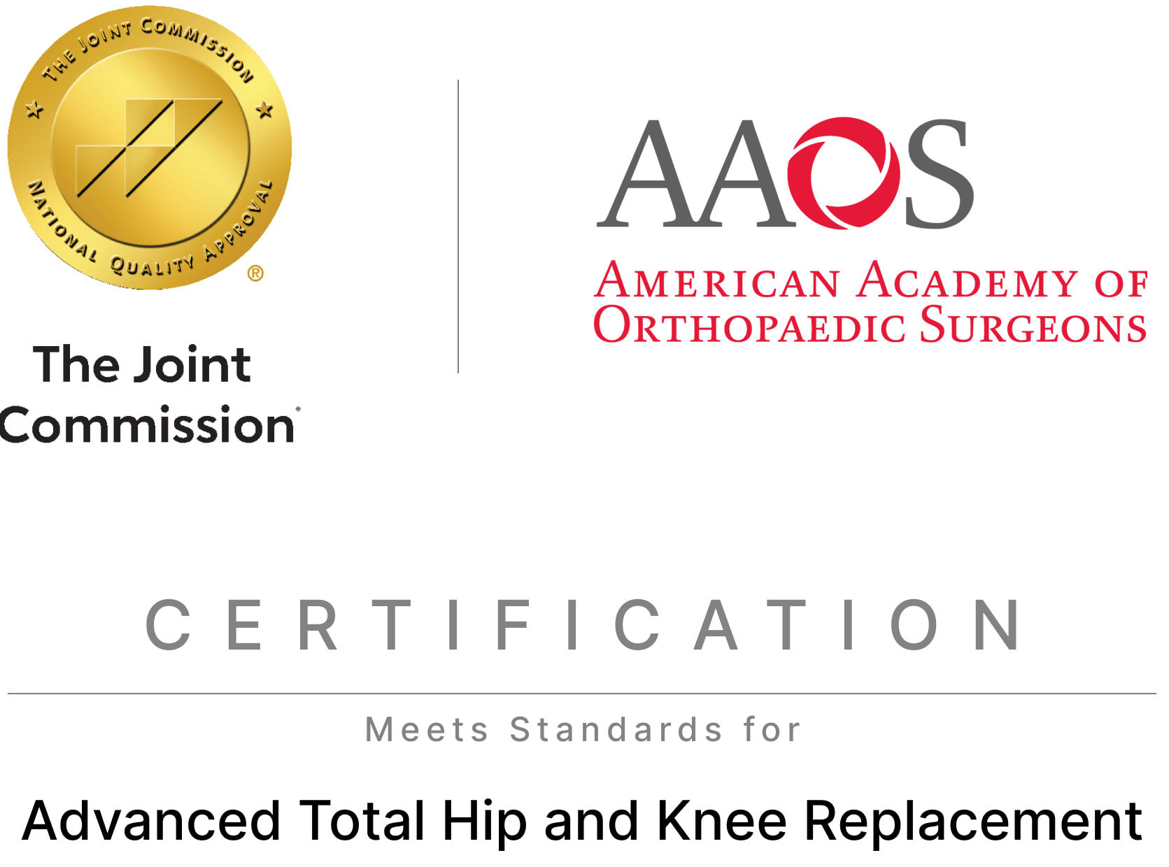 The Joint commission advanced total hip and knee replacement certification