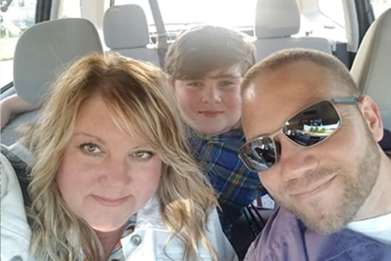 Kellie, Ian and Cohen Heath are thankful for the emergency care Ian received after wrecking his truck in the Feb. 10, 2018, ice storm.