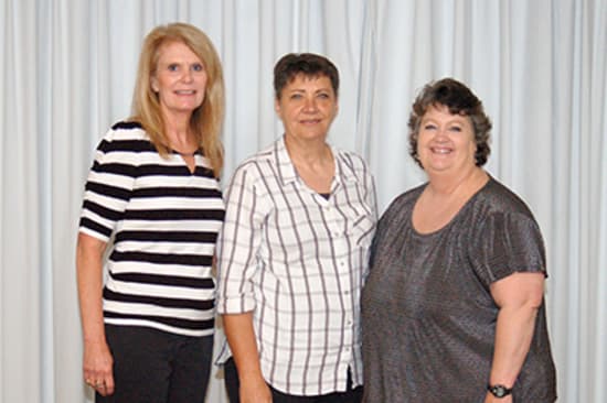 Recipients of the Lake Regional Service Recognition Award for 35 years of continuous service were Karen Bischof, Jo Anne Gitchell and Kathleen Bybee. Not pictured are Beth Goss and Irene Loboda.