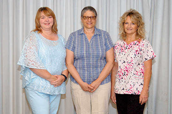 Recipients of the Lake Regional Service Recognition Award for 25 years of continuous service were Cheri Sisson, Mary Baumchen and Pamela Walters. Not pictured is Eve Winters.